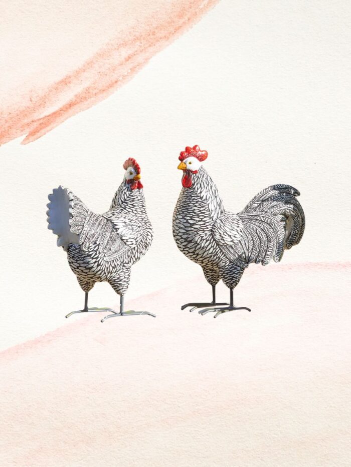 Deko Huhn 2er Set Mannis